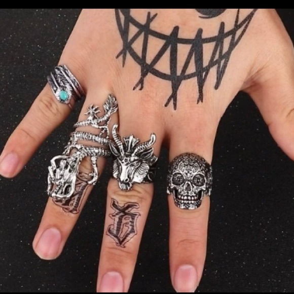 Vintage-Style Punk Blue Dragon Eye Ring Silver Alloy Not Adjustable Sz9.25 H219 - Picture 9 of 16